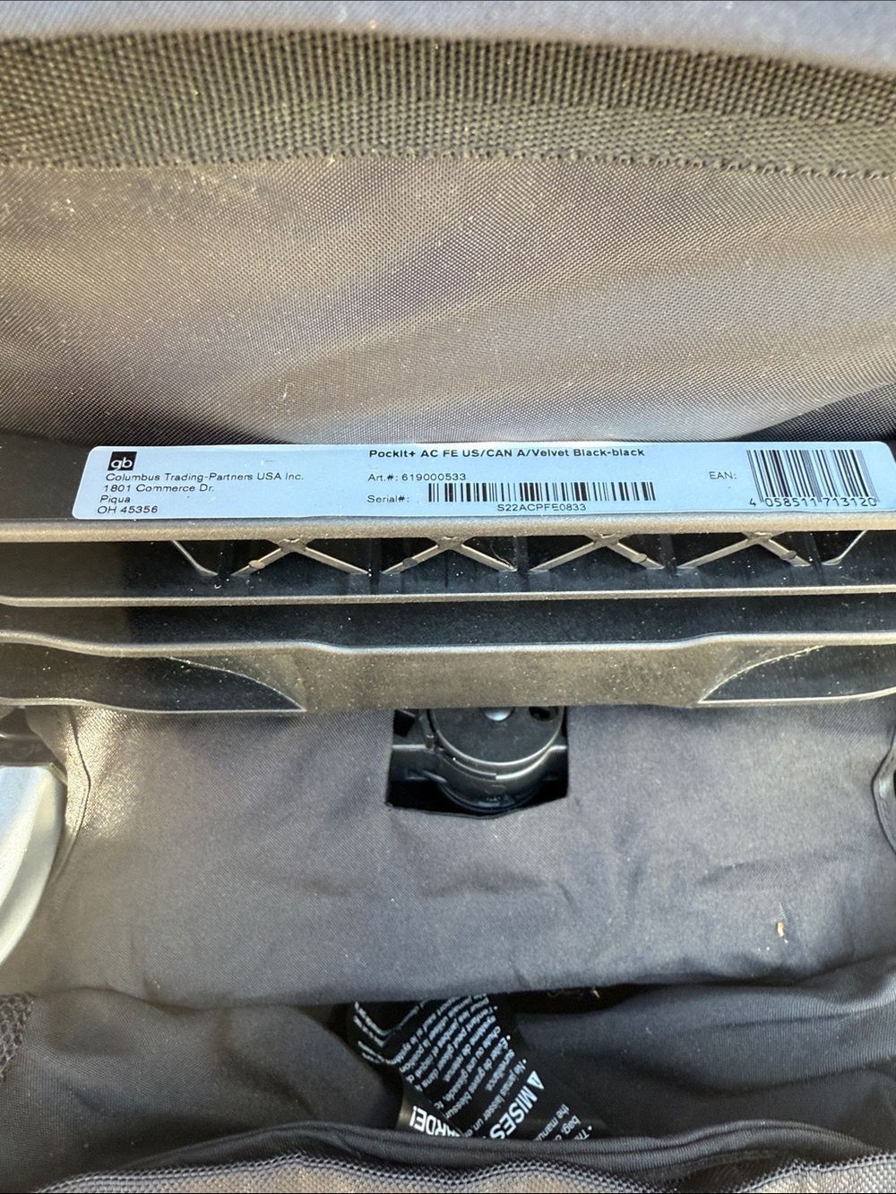 GB Pockit+ All City Compact Foldable Stroller Frame in Black and Silver - Picture 3 of 14